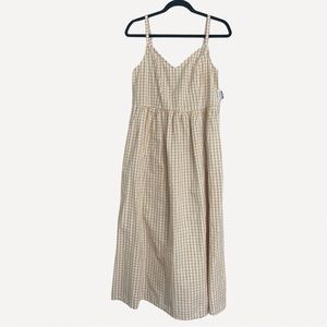 Old Navy neutral gingham maxi dress, NWT